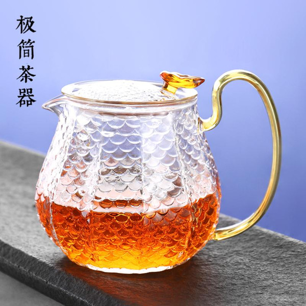 High temperature resistant glass teapot household tea set Thickening