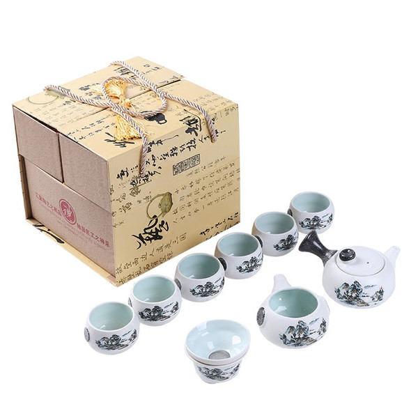 A set of tea set of China wind porcelain company meeting customer small gifts Annual gift - opening gift