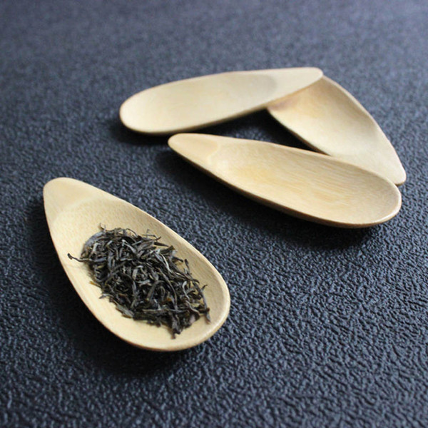 Cute Melon seed shape Drop-shaped Handmade Mini Bamboo Tea Scoops Kung Fu Tea Spoon Black Green Tea Shovel Gift For Friends 1PC