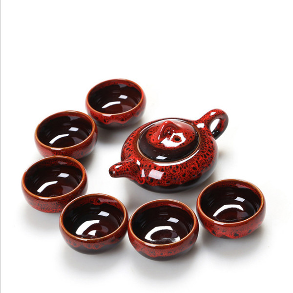 High quality 7pcs tea sets Taiwan crack 6 tea cups and 1 teapot, Kung Fu teaset.The highest sales of teaware.most creative cup