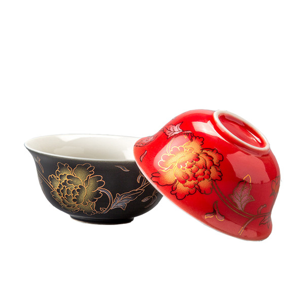 Chinese traditional Golden dragon tea cup 1pcs,high quality ceramic teacup Puer cup set,ceramic kiln Top Grade Porcelain