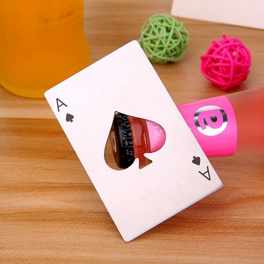 Creative Poker Card Beer Bottle Opener Personalized Funny Stainless Steel Credit Card Bottle Opener Card of Spades Bar Tool