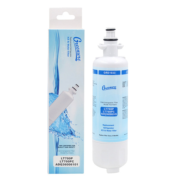 Wholesale Brand New Greenure GRE1033 Refrigerator Ice & Water Filter Replacement for LG LT700P LT700PC Activated Carbon +Ultrafiltration