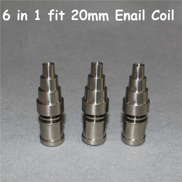 Hot Quality Titanium Nail 6 IN 1 fit 20 mm nail coil Domeless Titanium Nail Bangers For Male and Female Titanium Bangers