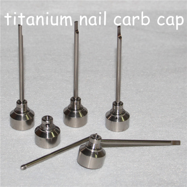 Super Gr2 Titanium Carb Cap Tool for male female 14mm and 18mm Domeless Nails GR2 Titanium nail silicone nectar collector