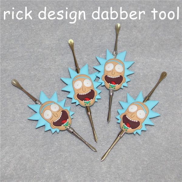 Funny rick head Wax dabber tools wax atomizer silver color 120mm dab wax tool dry herb vaporizer for mat container vape dab tools