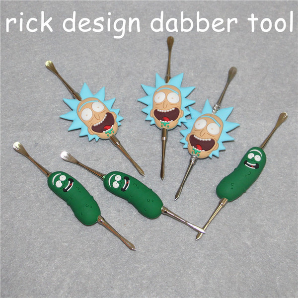 Wholesale Newest Rick Design Metal Dabbers Glass Bongs tool for Oil Wax Glass Water Pipe Dab Oil Rigs Dabber Dab Tools DHL