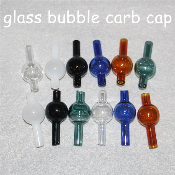 Newest Colorful glass bubble carb cap round ball dome for XL thick Quartz thermal banger Nails glass water pipes glass dab oil rigs