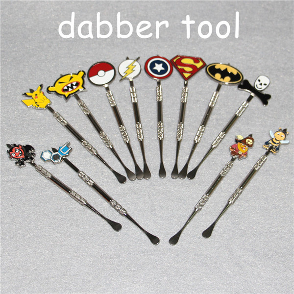 100pcs New design Stainless steel iron wax dabber tool titanium dab nail for wax with Catu Badge atomizer vaporizer pen free shipping DHL