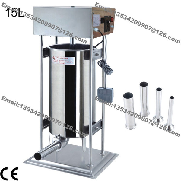 Free Shipping Stainless Steel Commercial Use 110v 220v Electric 15L Automatic Sausage Filler Sausage Stuffer Sausage Salami Maker Machine