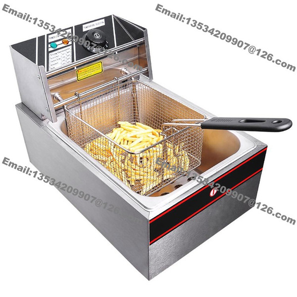 Free Shipping Stainless Steel Commercial Electric Countertop 110v 220v Electric 6L Deep Fryer with One Basket