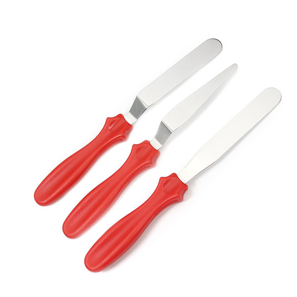 3 piece Small Cranked / Angled Spatula Palette Knife. Cakes Icing Sugarcraft Fondant - Cake decoration tools