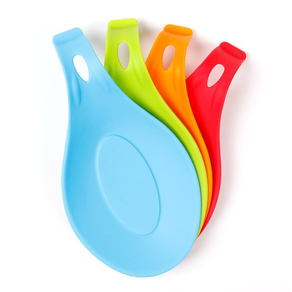 4Pcs/set Silicone Spoon Tray Non-Slip Heat Resistant Mat Kitchen Tools