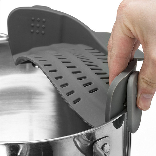 Silicone Pot Pan Bowl Funnel Strainer Kitchen Rice Washing Colander Kitchen Accessories