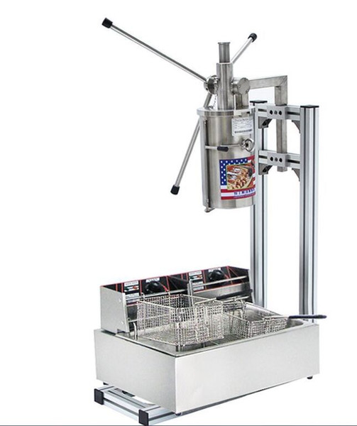 three whole sets Commercial 7L Vertical Manual Churrera Churros Machine/12L Fryer /700ml Filler free shipping