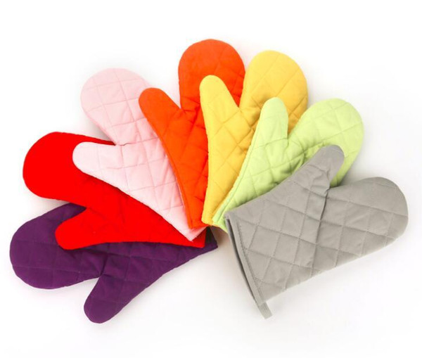 Thick Fabric Oven Gloves Heat Resistant Microwave Oven Kitchen Baking Gloves TC Colorful