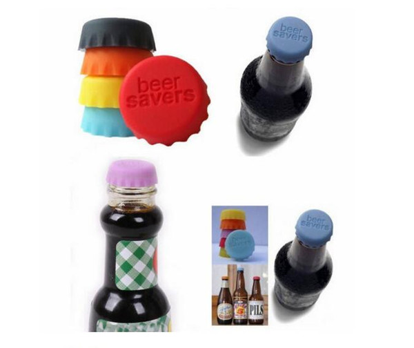 New idea Soft Silicone Bottle Cap Wine Beer Saver Multicolour For Kitchen & Bar Food-Grade 600pcs lot