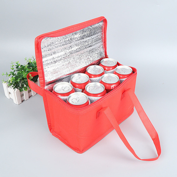 Nonwoven Can Cooler Bag Portable Ice Pack Food Packing Container Dry Ice Insulated Cooler Bags Thermal Lunch Delivery Bags