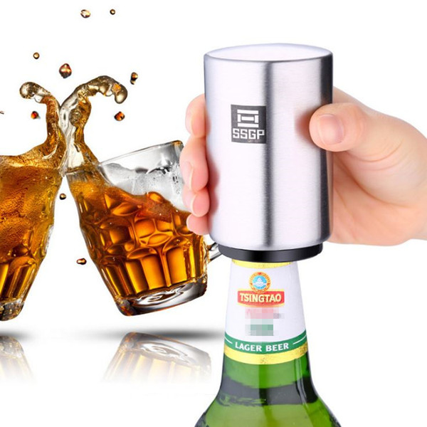 Originality Stainless steel Press Fully automatic Beer bottle opener Open wine Bottle opener Beer Opener T4H0355