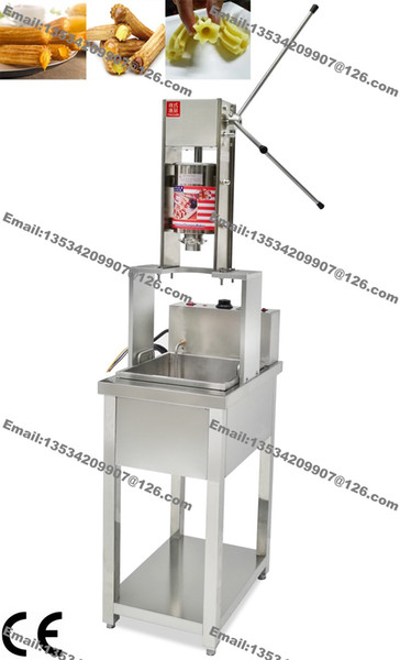 Free Shipping 2016 New Stainless Steel 3L Five Nozzles Manual Spainish Churros Machine Maker + 20L 220v Electric Deep Fryer + Working Stand