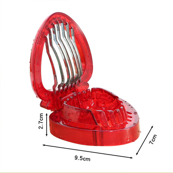 5pcs Strawberry Slicer Stainless Steel Kitchenware Plastic Fruit Carving Tools Strawberry Cake Decoration Salad Cutter