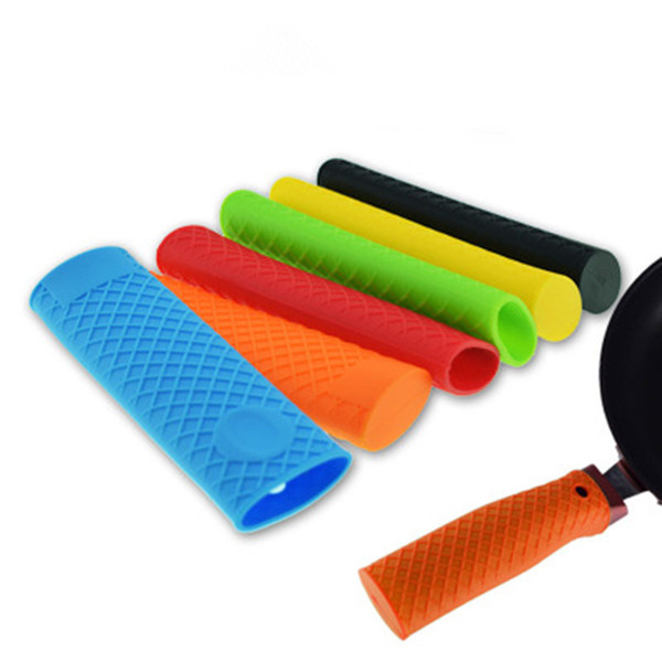 Silicone Pot Pan Anti-skid Handle Holder Insulation Hot Sleeve Cover Grip High temperature silicone gloves fast shopping jc-264