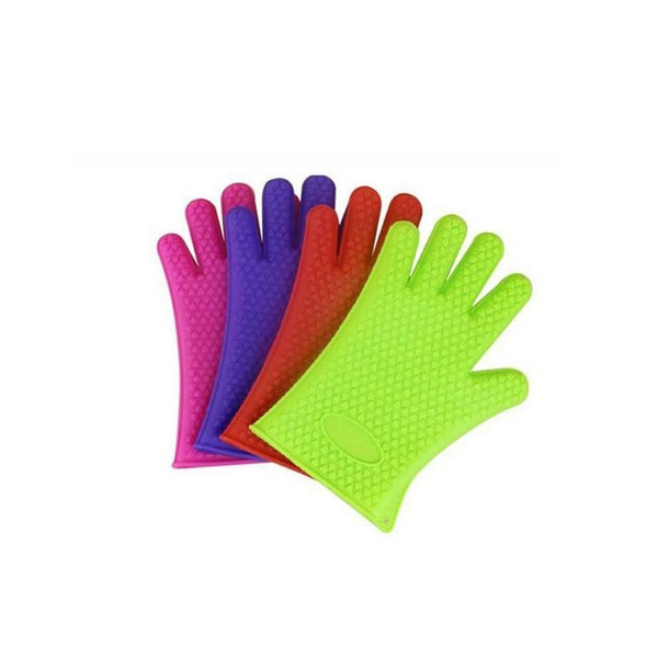 Free DHL/Fedex, 100pcs Heat Resistant Silicone Glove Cooking Baking BBQ Oven Pot Holder Mitt Kitchen Tools