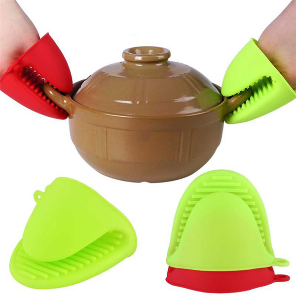 Kitchen Silicone Heat Resistant Gloves Clips Insulation Non Stick Anti-slip Pot Holder Clip Cooking Baking Oven Mitts Kitchen Tools