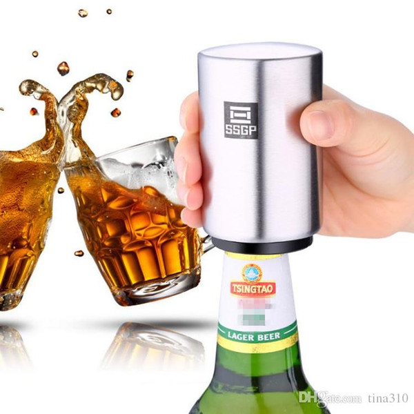 Originality Stainless steel Press Fully automatic Beer bottle opener Open wine Bottle opener Beer Opener T4H0355