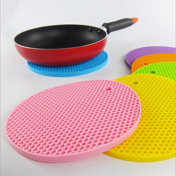 Round Silicone Table Cup Mats Pans Pot Bowls Mat Coaster Insulation Pad Non-slip