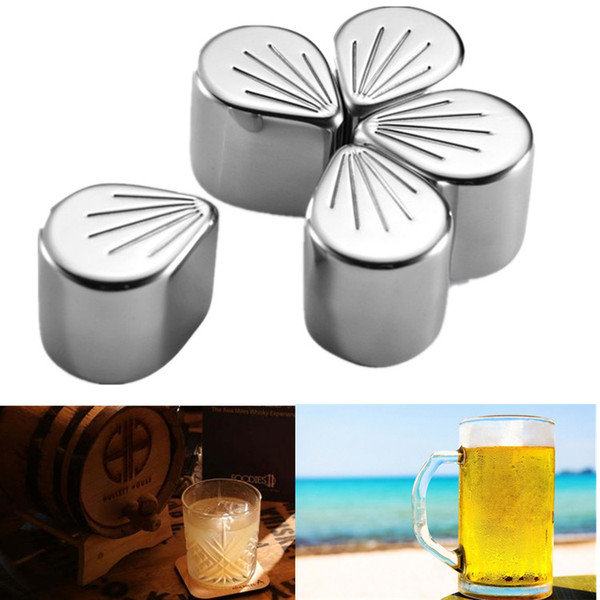 Stainless Steel Coolers Stone Whiskey Cooler Wine Beer Stones Ice Cooler Rock Ice Sakura Petal Cube Alcohol Cooled Metal for Bar SWI03