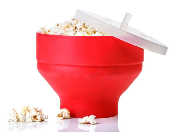 Pop Corn Bowl With Lid Microwaveable Popcorn Maker Microwave Safe Kitchen Bakingwares DIY Popcorn Bucket