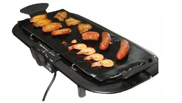 500pcs Barbecue Grilling Liner BBQ Grill Mat Portable Non-stick and Reusable Make Grilling Easy 33*40CM 0.2MM Black Oven Hotplate Mats