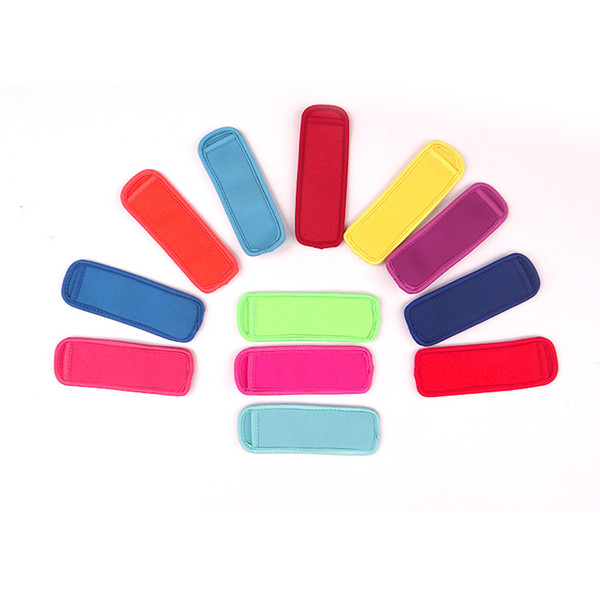 Hot sale Popsicle Holders PopIce Sleeves Freezer Pop Holders 18x6cm for Kids Summer Kitchen Tools 12 color trump DHL Free