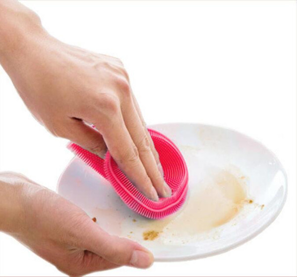 Silicone Brush Magic Dish Bowl Pot Pan Wash Cleaning Brushes Cooking Tool Cleaner Sponges Scouring Pads