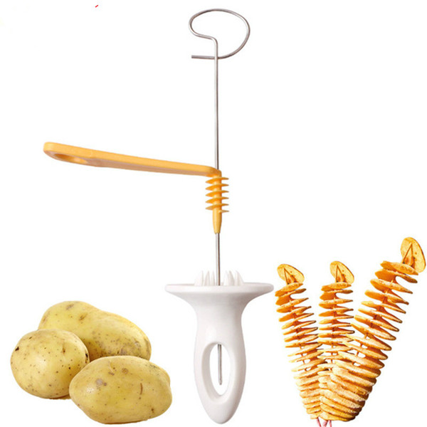 1pc 4 String Stainless Steel+Plastic Rotate Potato Slicer Twisted Potato Slice DIY Manual Creative Cutter Spiral Tools