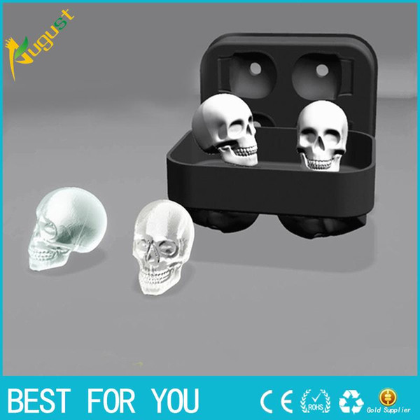 New hot seal Bar making ice mold Creative 4 Steamed Ice Cube Halloween Bone Ice Cube Mould