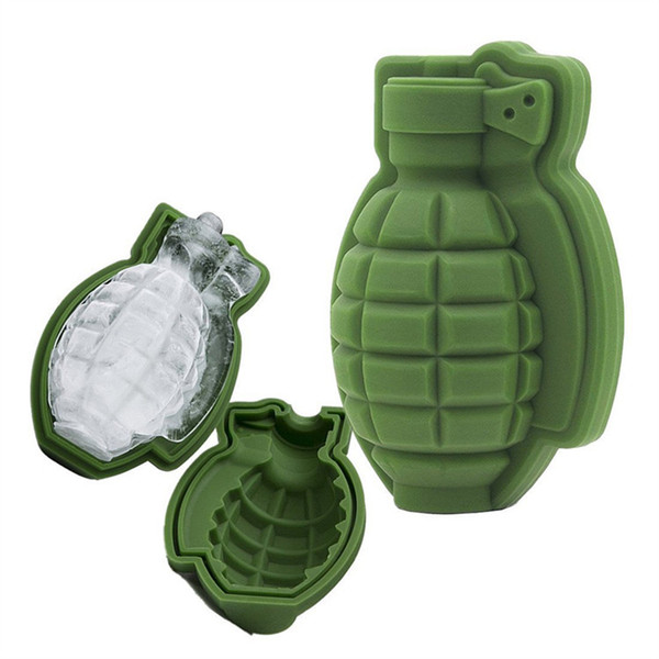 New 3D Grenade Shape Ice Cube Mold Ice Cream Maker Party Drinks Silicone Trays Molds Kitchen Bar Tool.