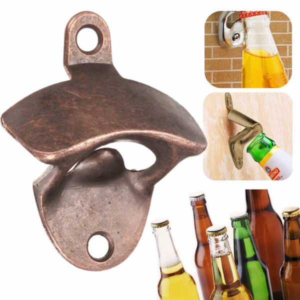 Wall Bottle Opener Retro Wall-Mounted Bear Opener Beer Glass Cap Opener The Bar Tools Kitchen Party Supplies