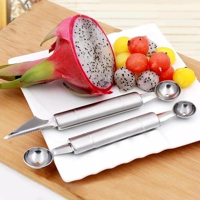 Creativity Family Carve Patterns Or Designs On Fruit Melon Baller Slicer Stainless Steel Spoon Kitchen Tool