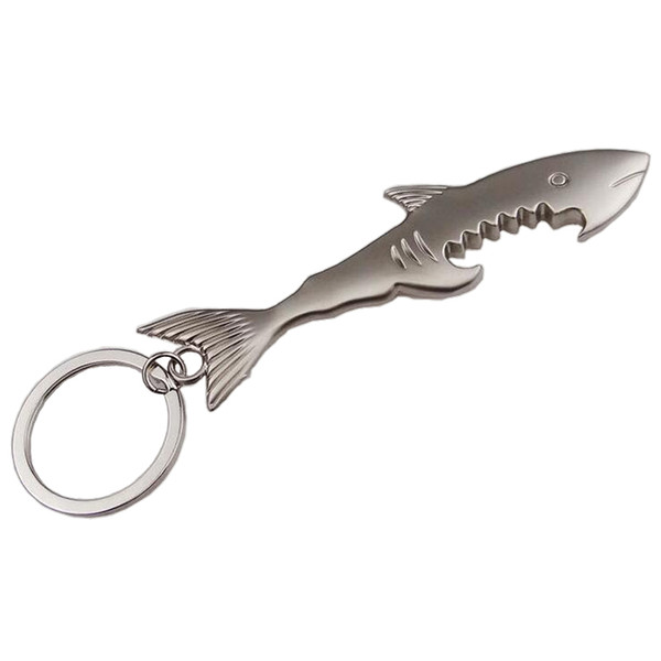 Beer Bottle Opener with Key Ring for Daily Use Fantastic Shark Shape Design Zinc Alloy Wholesale Bar/Kitchen Tool