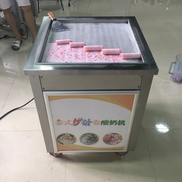 50 Cm Pan Ice Cream Roll Machine Smart Thai Fry with Fried Yogurt Maker 110V 60HZ with the CE certify DHL Free Shipping