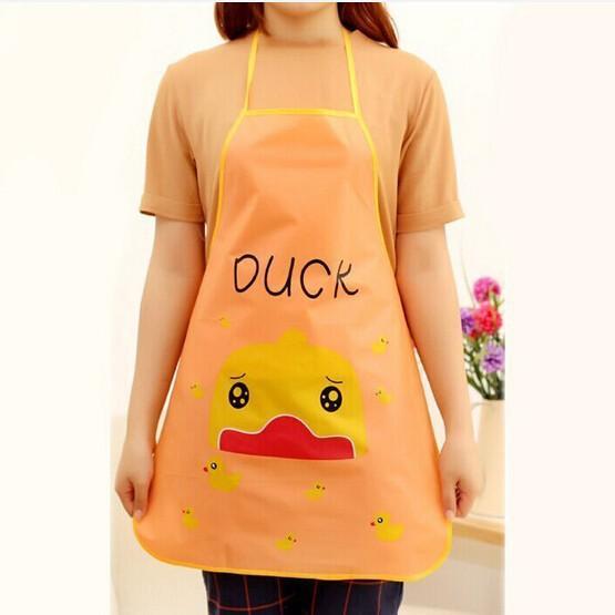 Apron Cartoon Cute Waterproof Kitchen Home Cooking Antifouling Sleeveless for Women Random Pattern Color random Free Shipping