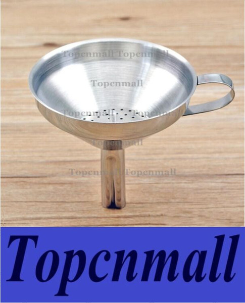 500pcs Hot 4 Inch 304 Stainless Steel Funnel With Detachable Strainer Kitchen Tools Funnels free shipping