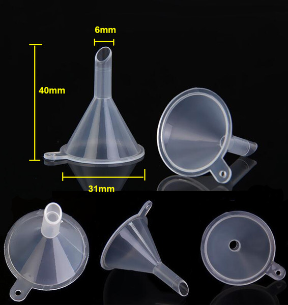 Clear plastic Mini Small Funnels Liquid filling tools Perfume Liquid Essential oil filling empty bottle Packing Tools high quality