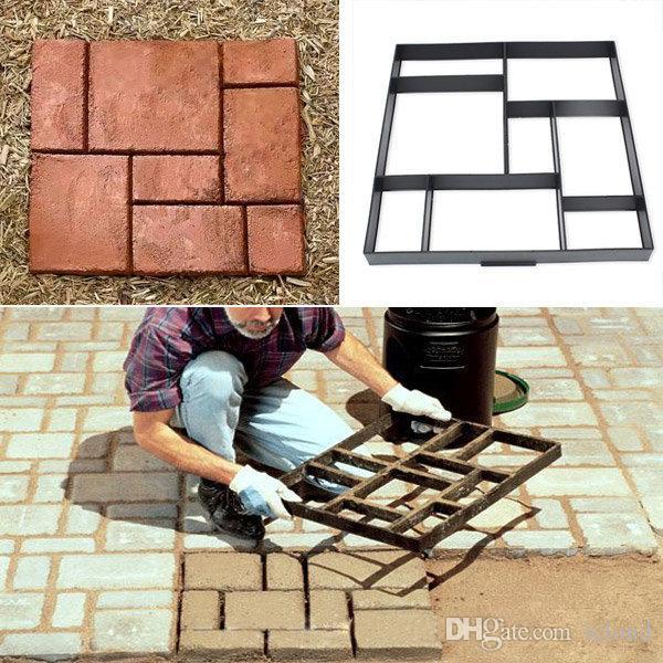 51cm Garden DIY Plastic Path Maker Model Road Paving Cement Mould Brick Stone Road A432