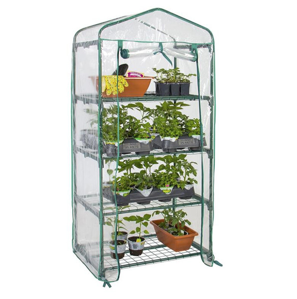 4 Tier Mini Green House 4 Shelves Green house Portable Mini Outdoor Green House 27