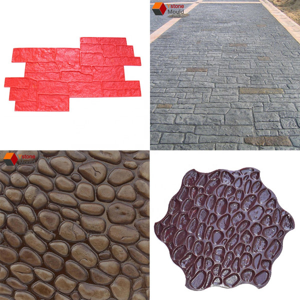 Durable Rubber plastic concrete stamp mats For Construction