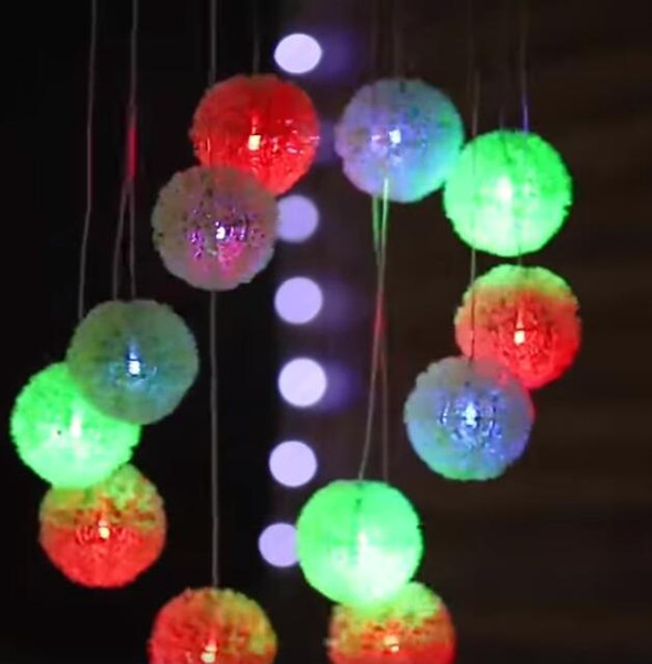 6LED/2019 Hanging spherical light hot sale graden decoration wind lamp graden decoration Solar Dangling Dandelion Lights solar light