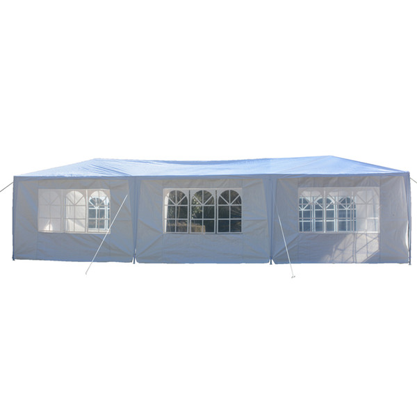 3 by 9m Eight Sides Two Doors Two Bedrooms Waterproof Foldable Tent White Canopy